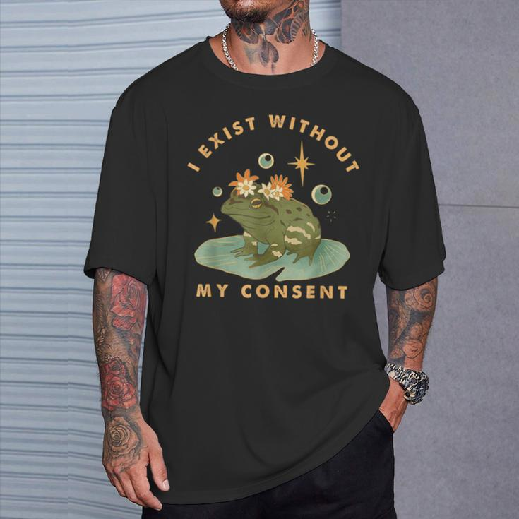 I Exist Without My Consent Vintage Frog Meme T-Shirt Gifts for Him