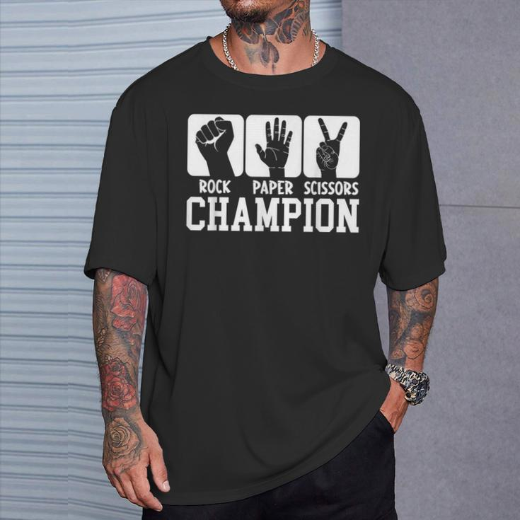 Game Rock Paper Scissors Champion T-Shirt Gifts for Him