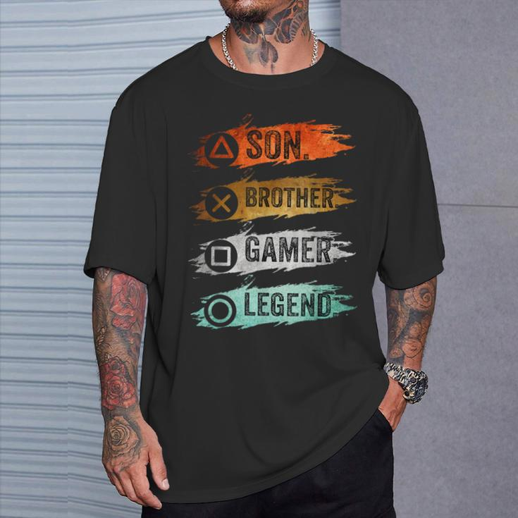 Gamer Vintage Video Games For Boys Brother Son T-Shirt Gifts for Him