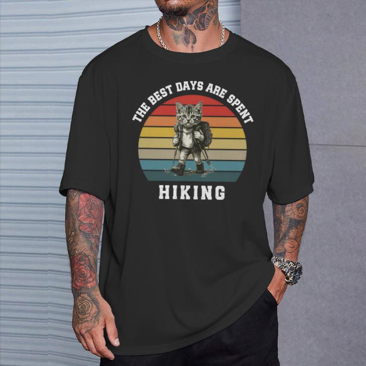 Hiker Cat Quote Vintage Hiking Lovers' Idea T-Shirt Gifts for Him