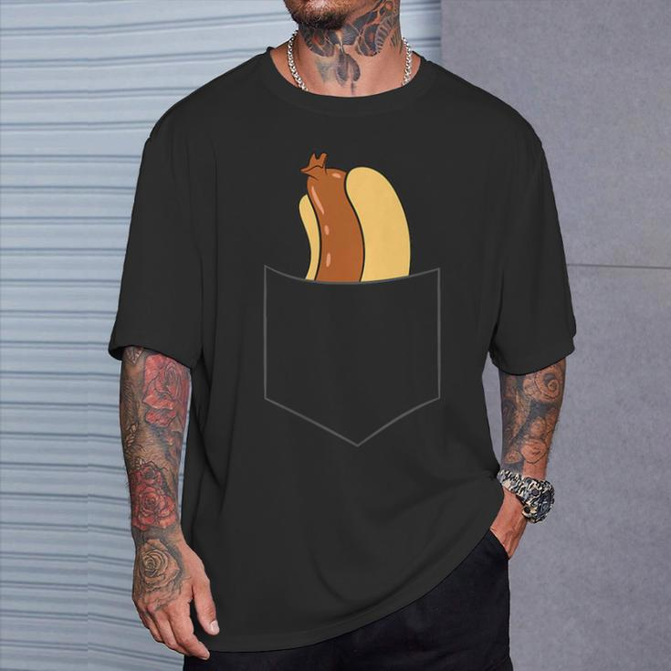 Hotdog In A Pocket Love Hotdog Pocket Hot Dog T-Shirt Gifts for Him