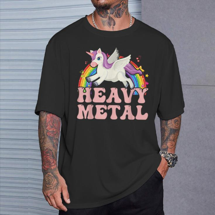 Ironic Cool Unicorn Heavy Metal Music Festival T-Shirt Gifts for Him