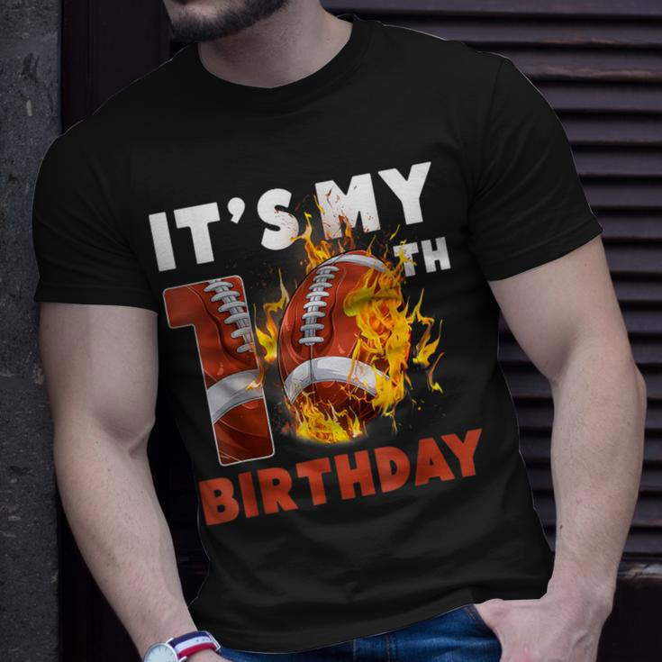 It's My 10Th Birthday 10 Years Old Football Ball Boys T-Shirt Gifts for Him