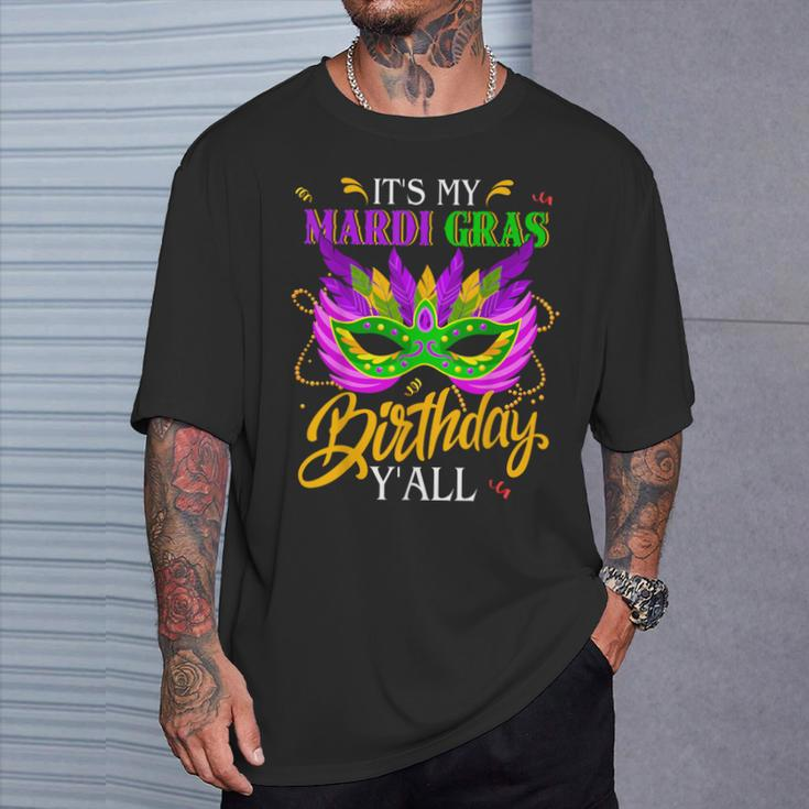 It's My Mardi Gras Birthday Y'all Carnival 2024 Party T-Shirt Gifts for Him