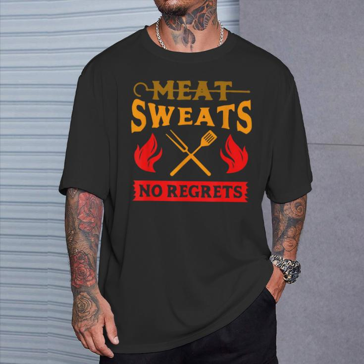 Meat Sweats No Regrets T-Shirt Gifts for Him