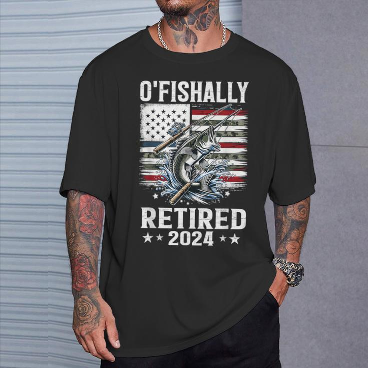 O'fishally Retired For Retirement Fishing Fisher T-Shirt Gifts for Him