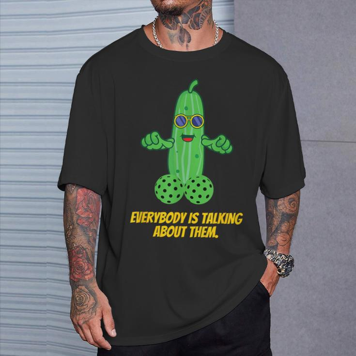 Pickleball Humor Dirty Joke Pickle's Balls Suggestive T-Shirt Gifts for Him