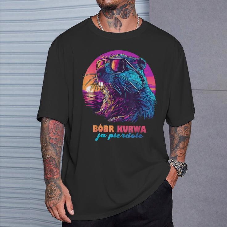 Polish Beaver Meme Bobr Bober Kurwa Ja Pierdole T-Shirt Gifts for Him