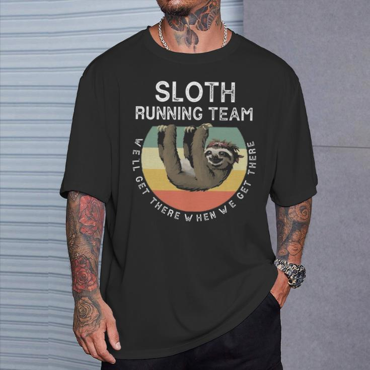 Quote's Sloth Running Team T-Shirt Gifts for Him