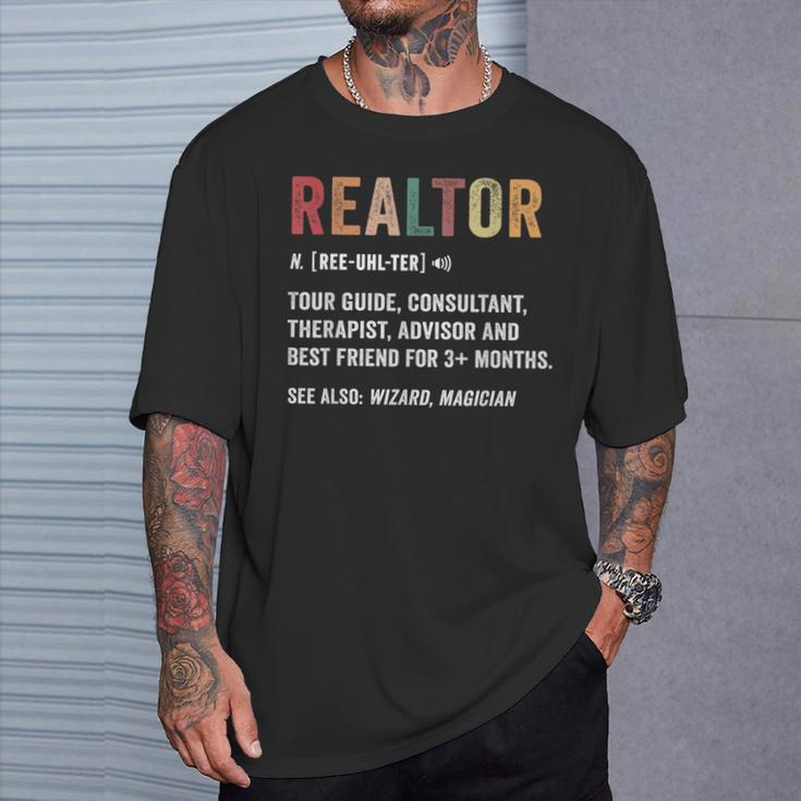 Realtor Definition Realtor Life Real Estate Agent T-Shirt Gifts for Him