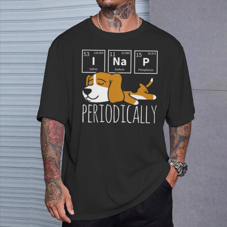 Science I Nap Periodic Table Meme Meh Beagle Dog T-Shirt Gifts for Him