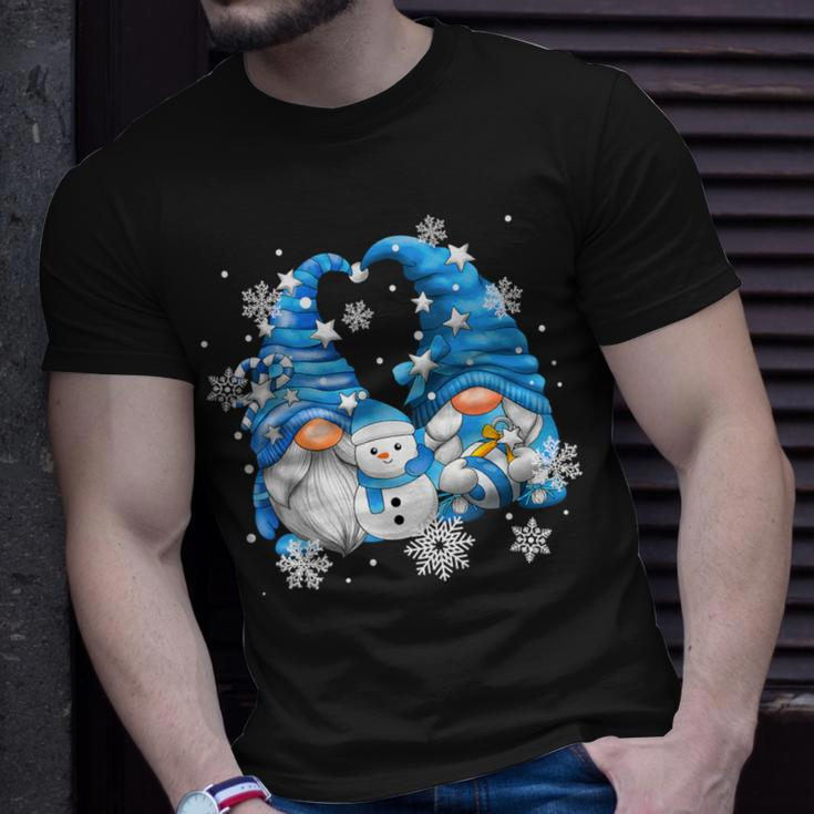 Snowman Gnomies With Snowflakes Cute Winter Gnome T-Shirt Gifts for Him