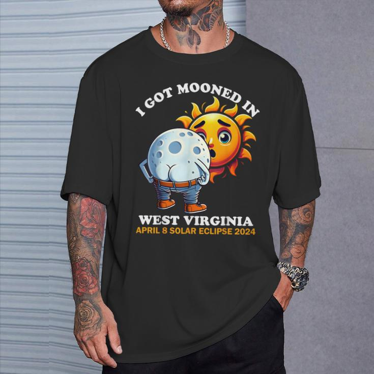 Solar Eclipse West Virginia 2024 Mooned Humor T-Shirt Gifts for Him