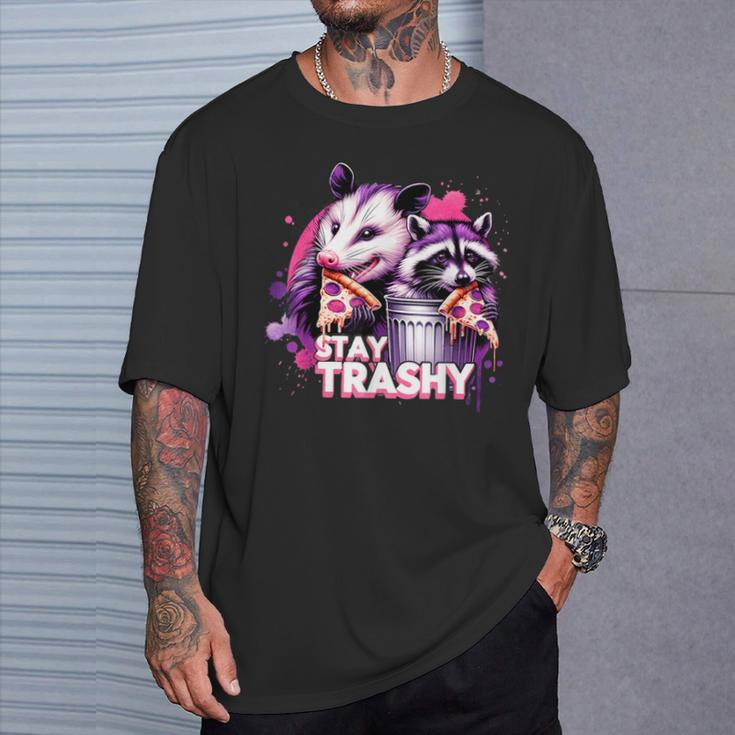 Stay Trashy Raccoons Opossums Possums Animals Lover T-Shirt Gifts for Him