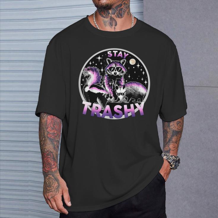 Stay Trashy Raccoons Opossums Possums T-Shirt Gifts for Him