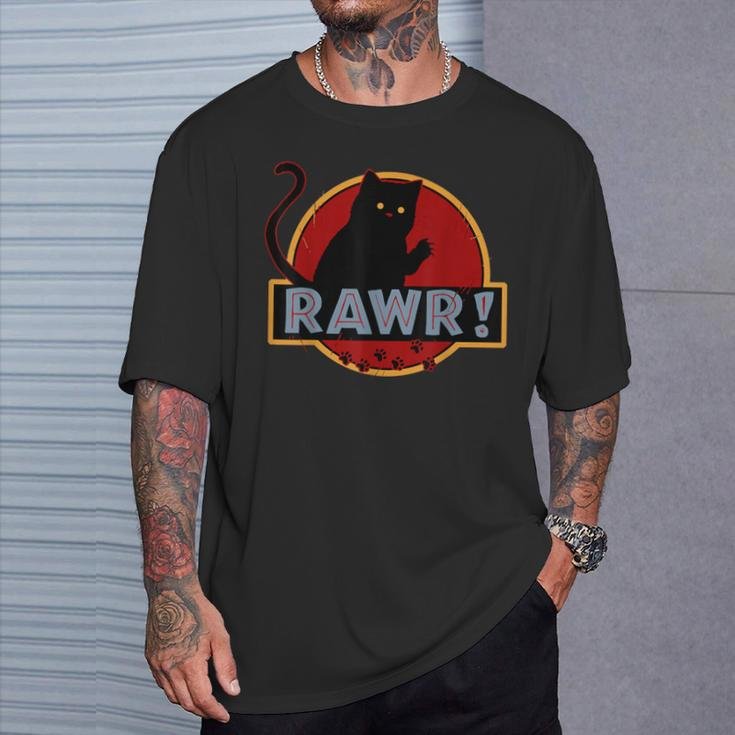 Vintage Kitty Cat Lover Rawr Kitty Cat Vintage T-Shirt Gifts for Him