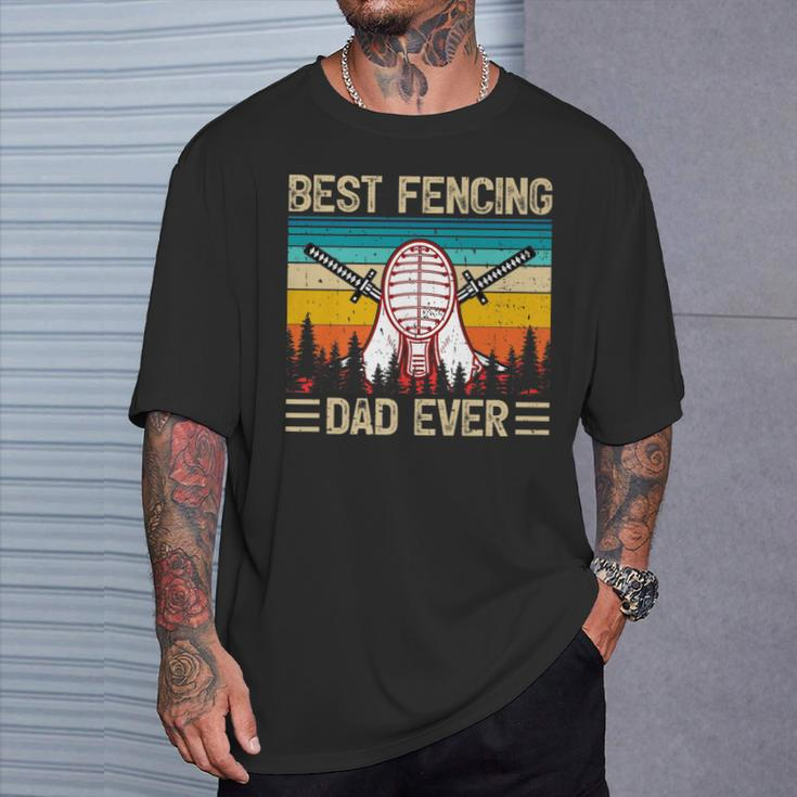 Vintage Retro Best Fencing Dad Ever Father's Day T-Shirt Gifts for Him
