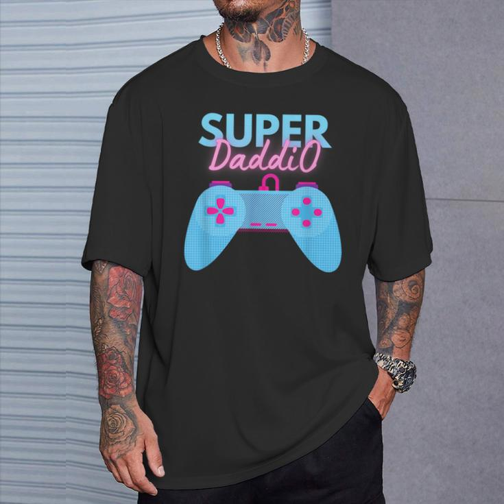 Gamer Dad Super Daddio Father's Day T-Shirt Gifts for Him