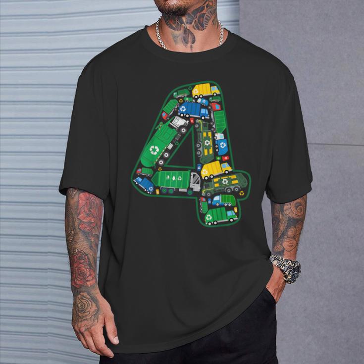 Garbage Truck Boy 4Th Birthday 4 Years Old Garbage Truck Boy T-Shirt Gifts for Him