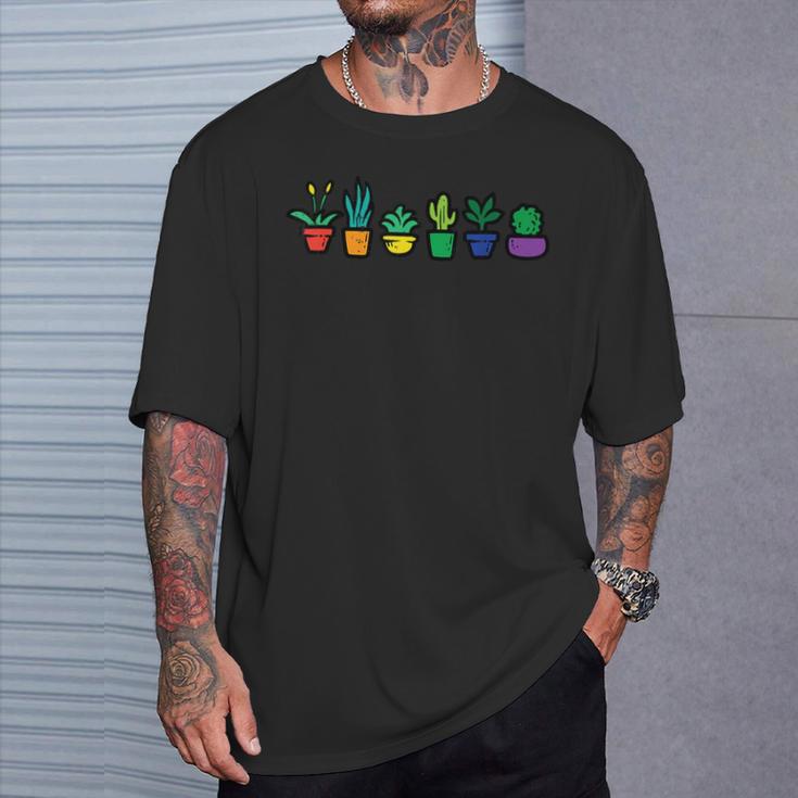 Gay Pride Plant Pots Rainbow Flag Lgbtq Gardening Men T-Shirt Gifts for Him