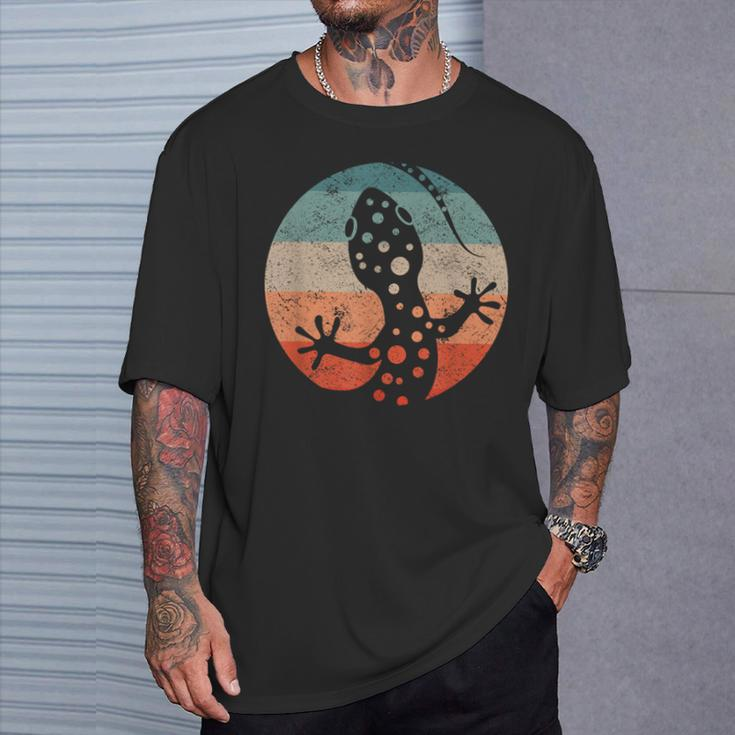 Gecko Retro Herpetologist Reptile Vintage Lizard T-Shirt Gifts for Him
