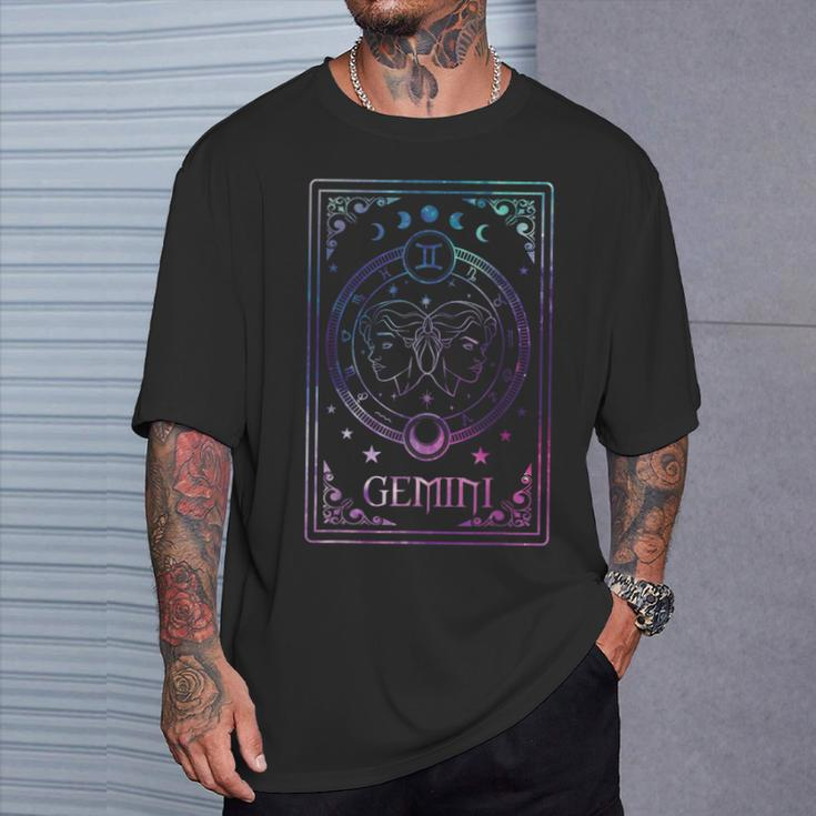 Gemini Tarot Card May June Birthday Astrology Zodiac Sign T-Shirt Gifts for Him