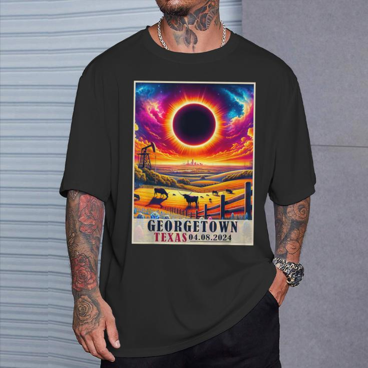 Georgetown Texas Total Solar Eclipse 2024 Totatily Vintage T-Shirt Gifts for Him