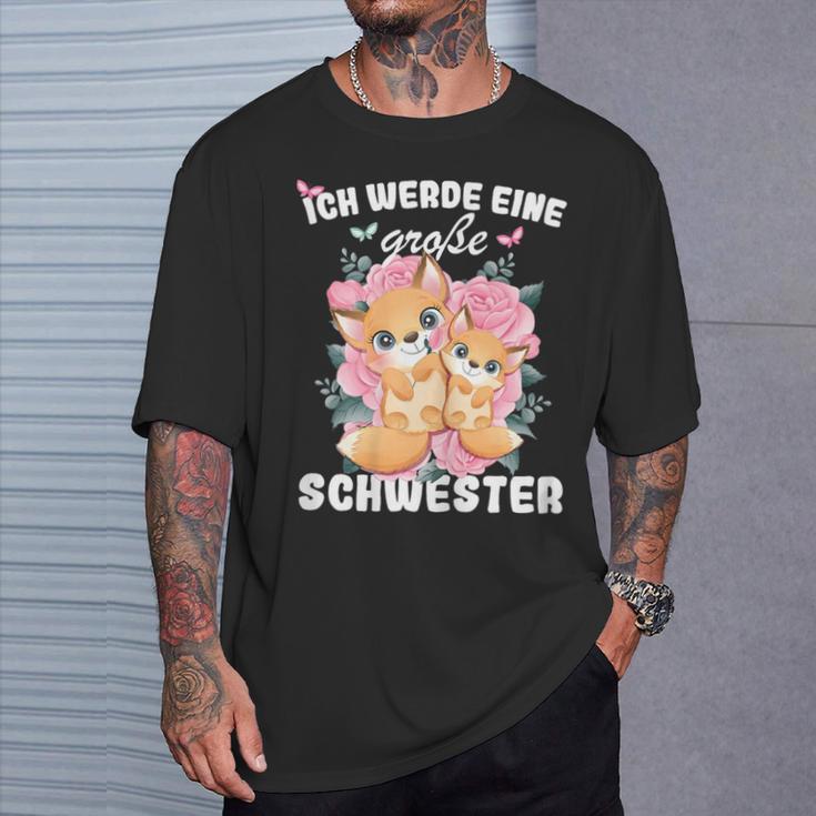 German Announcement Ich Werde Große Schwester S T-Shirt Geschenke für Ihn