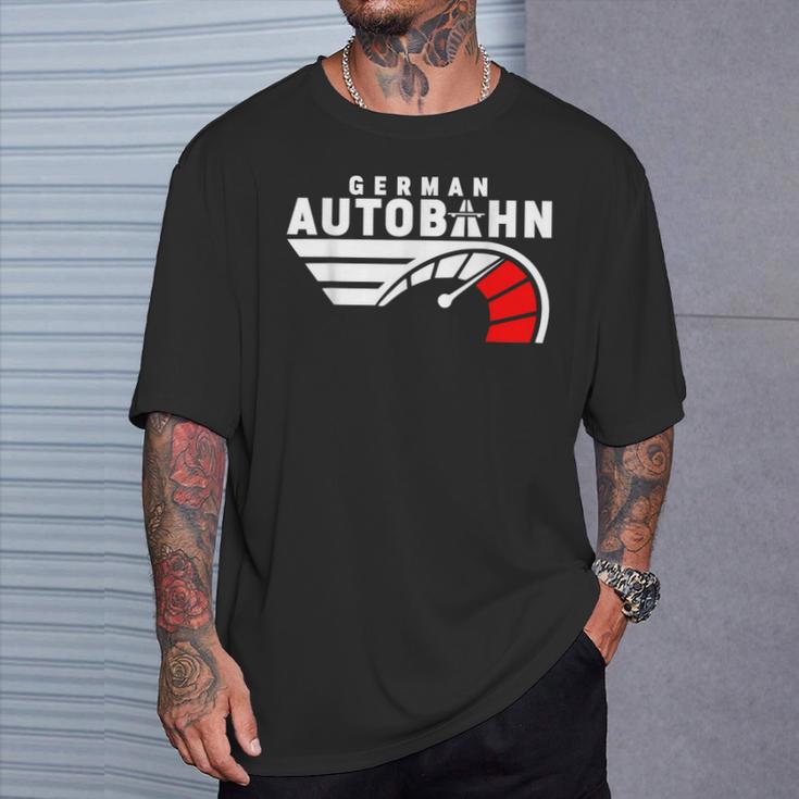 German Autobahn Highway No Speed Limit Racing T-Shirt Gifts for Him