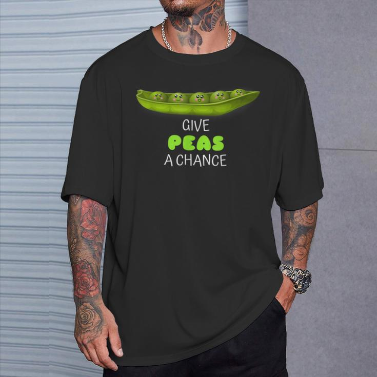 Give Peas A Chance Cute Pea Pun T-Shirt Gifts for Him