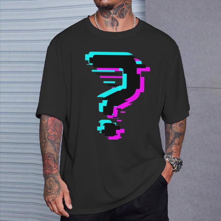 Glitched Fragezeichen T-Shirt Geschenke für Ihn