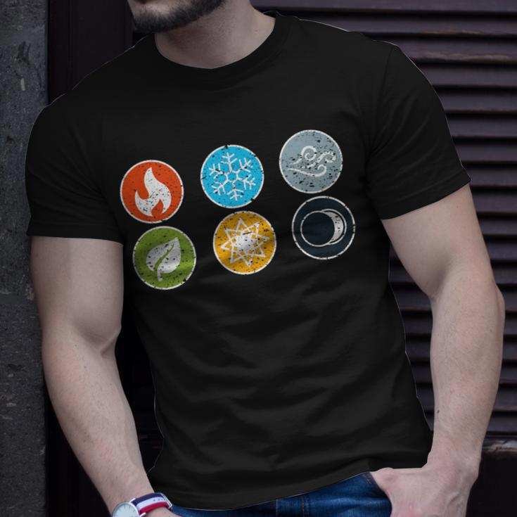 Gloomhaven Elements Symbol Fire Ice Air Earth Light Dark T-Shirt Gifts for Him