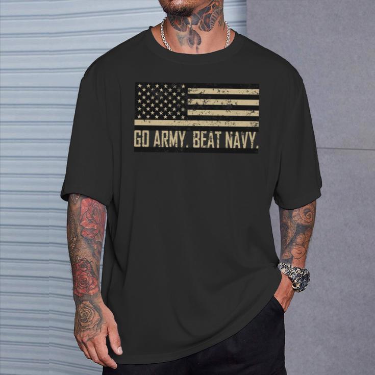 Go Army Beat Navy Flag America's Game Sports Football Fan T-Shirt Gifts for Him