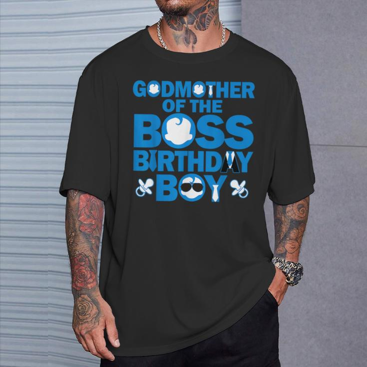 Godmother Of The Boss Birthday Boy Baby Family Party Decor T-Shirt Gifts for Him