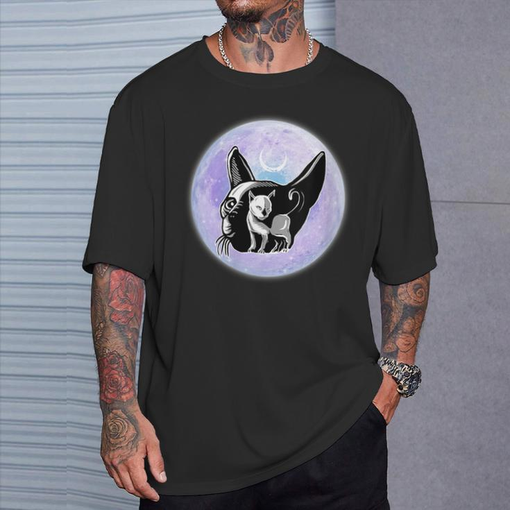 Gothic Cats Full Moon Aesthetic Vaporwave T-Shirt Gifts for Him