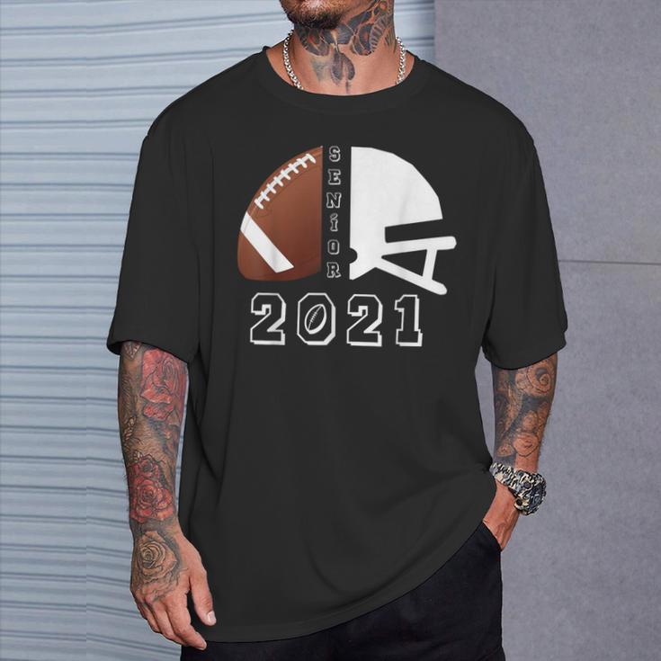 Graduate Senior Class 2021 Graduation Football Player T-Shirt Gifts for Him