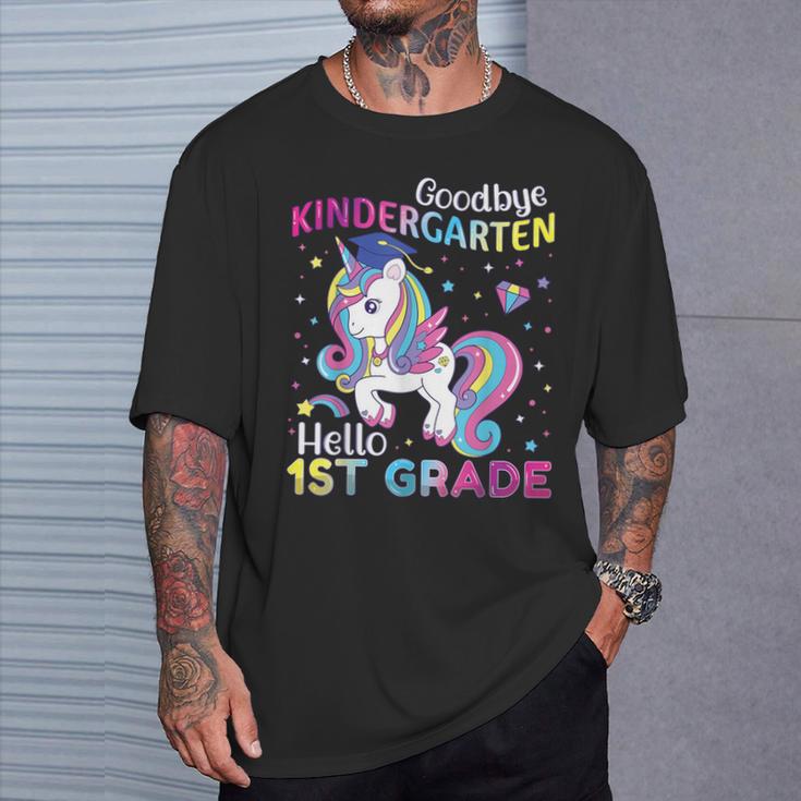 Graduation 2024 Goodbye Kindergarten Hello 1St Grade Unicorn T-Shirt Gifts for Him