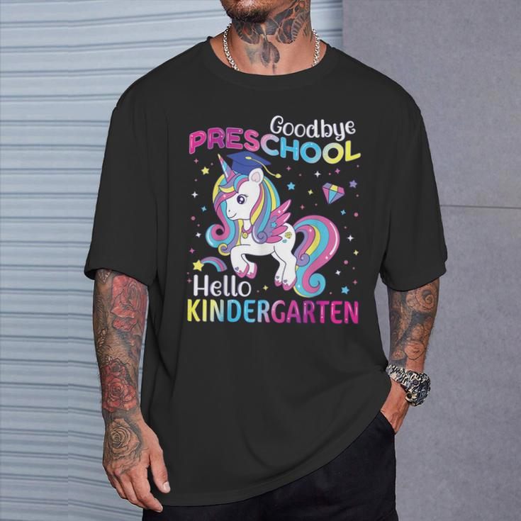 Graduation 2024 Goodbye Preschool Hello Kindergarten Unicorn T-Shirt Gifts for Him