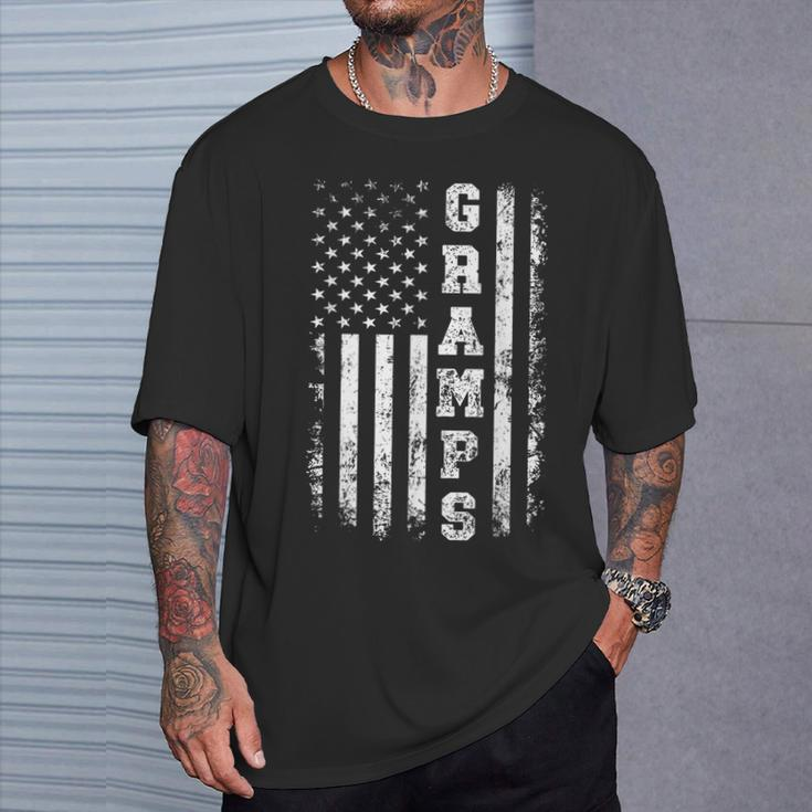 Gramps Patriotic American Flag Father's Day Grandpa Family T-Shirt Gifts for Him