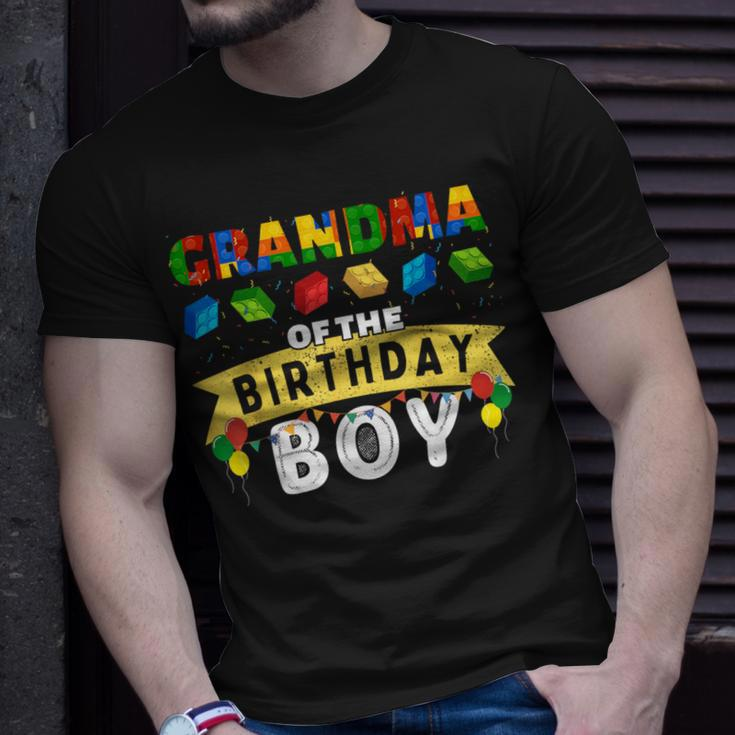 Grandma Of The Birthday Boy Building Blocks Master Builder T-Shirt Gifts for Him