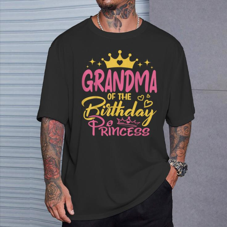 Grandma Of The Birthday Princess Girls Party Family Matching T-Shirt Gifts for Him