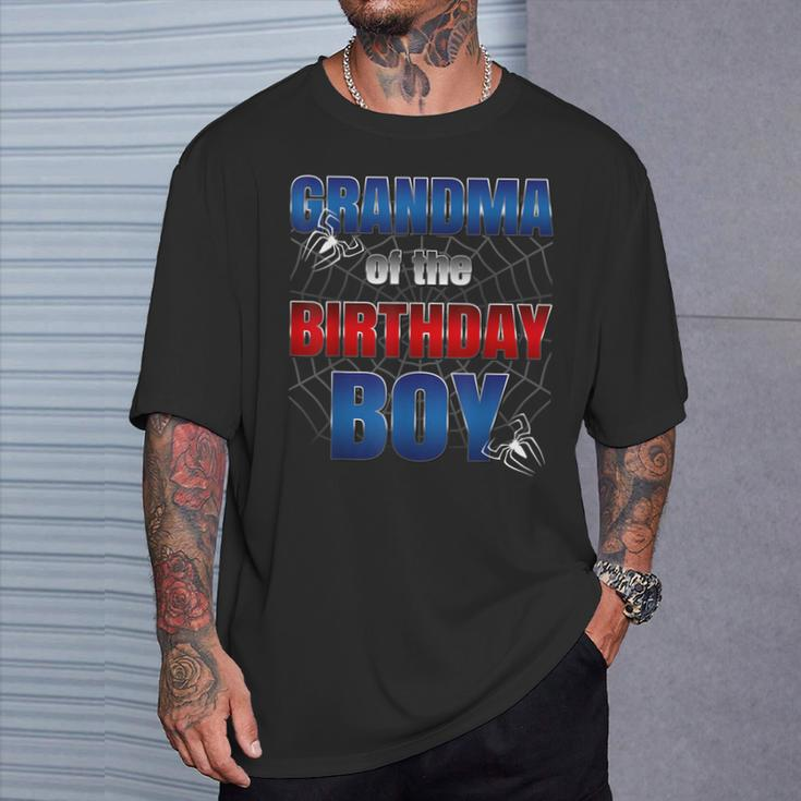 Grandma Of The Birthday Spider Web Boy Family Matching T-Shirt Gifts for Him