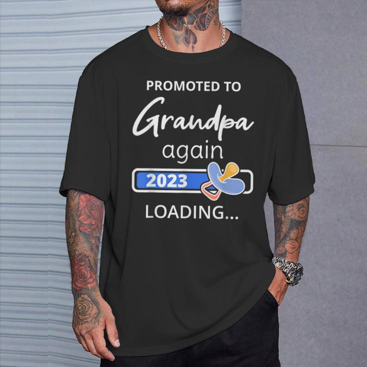 Grandpa Again 2023 Loading Grandad To Be Promoted To Grandpa T-Shirt Gifts for Him