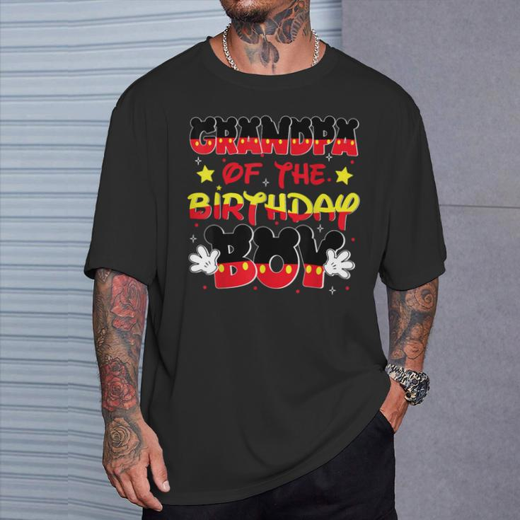 Grandpa Of The Birthday Boy Mouse Family Matching T-Shirt Gifts for Him