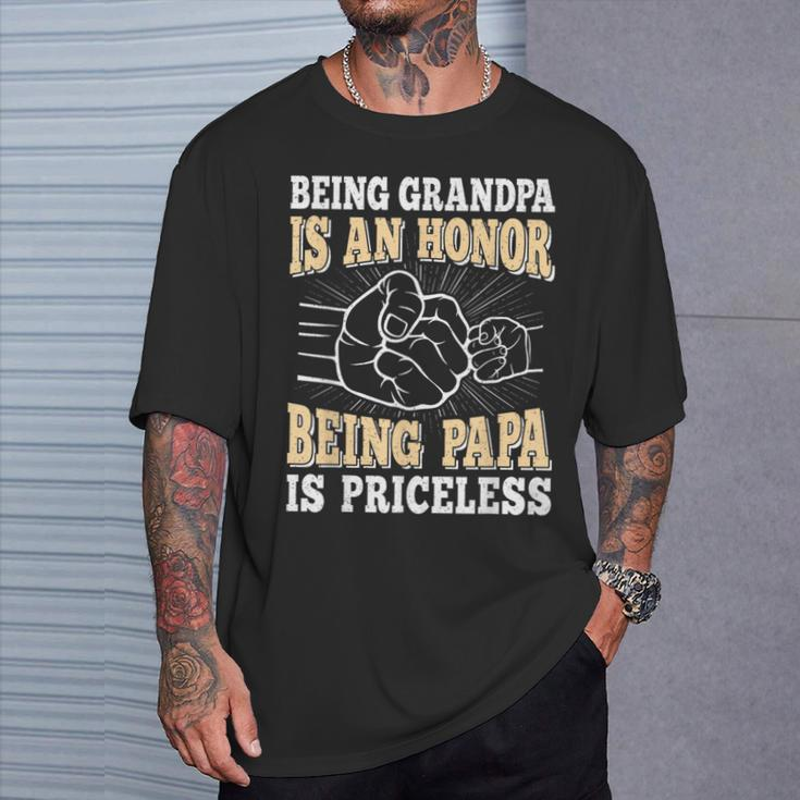 Being Grandpa Is An Honor Being Papa Is Priceless Vintage T-Shirt Gifts for Him