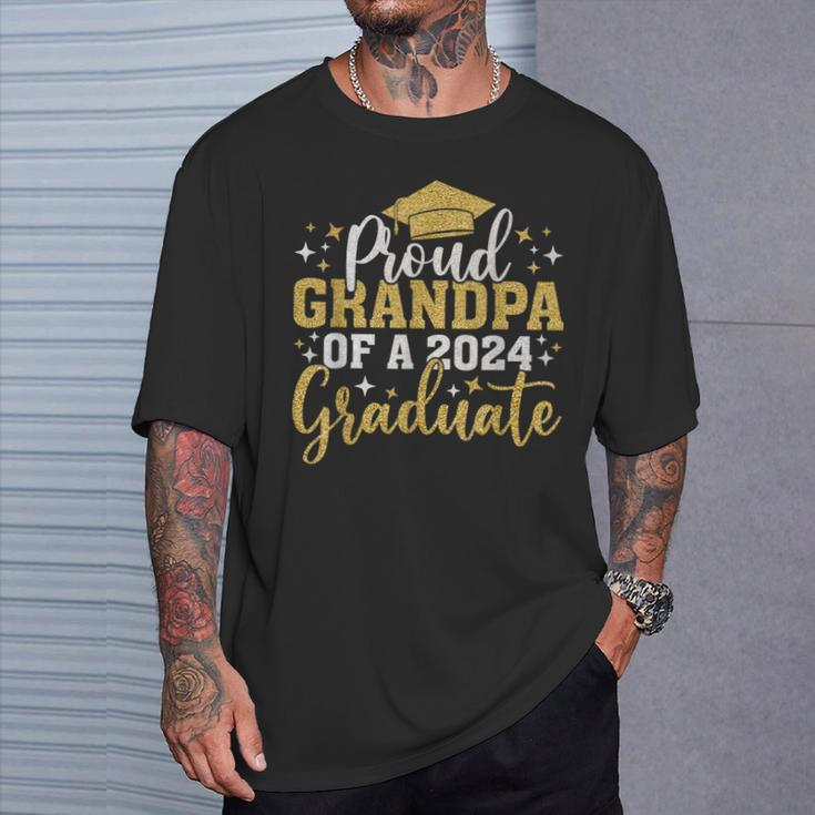 Grandpa Senior 2024 Proud Grandpa Of Class Of 2024 Graduate T-Shirt Gifts for Him