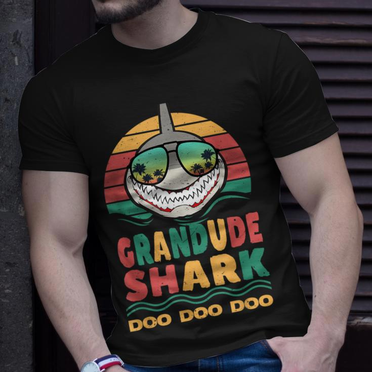 Grandude Shark Father's Day Papa Dad Grandpa Men T-Shirt Gifts for Him