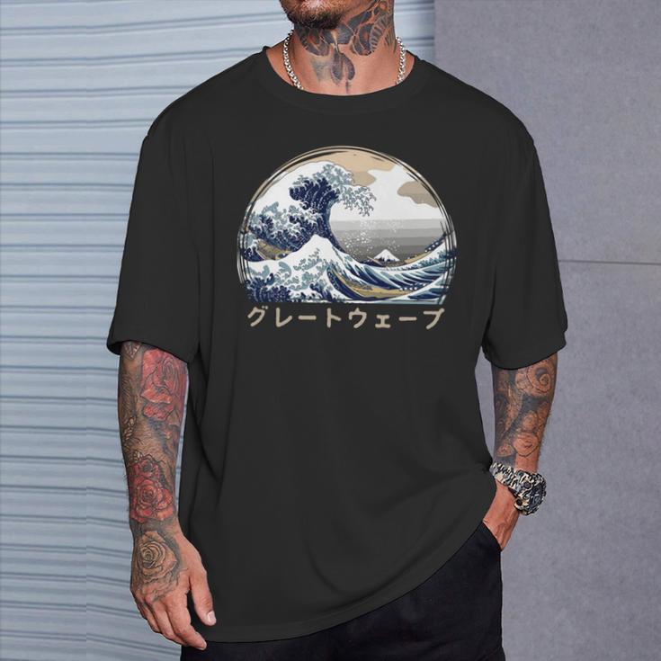 The Great Wave Kanagawa Japanische Kunst Große Welle T-Shirt Geschenke für Ihn