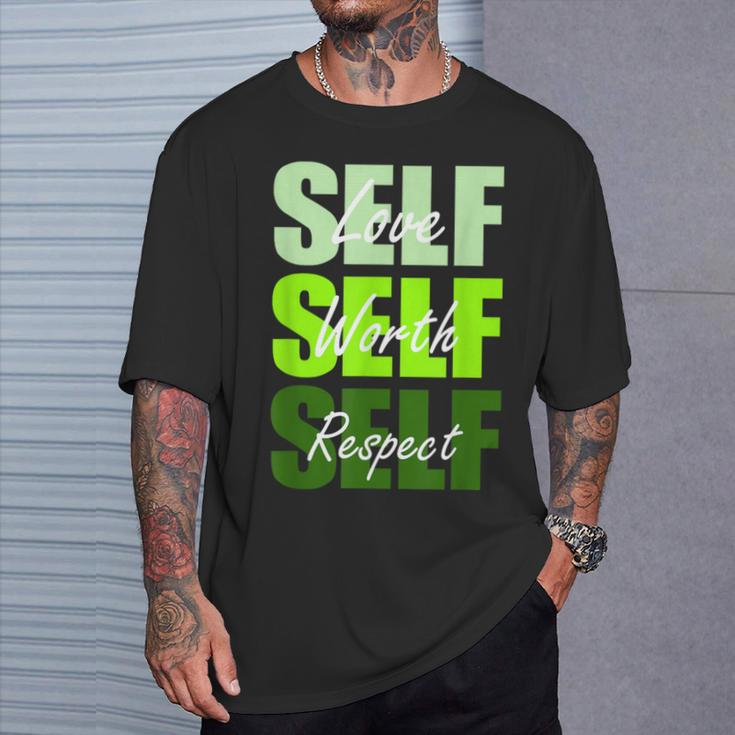 Green Self-Ish X 3 Green Color Graphic T-Shirt Gifts for Him