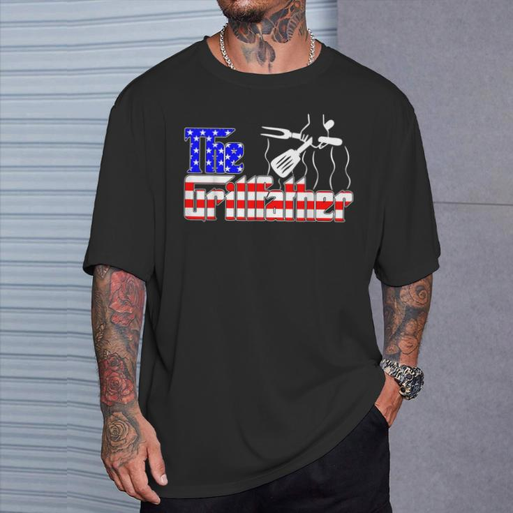 The Grill-Father 4Th Of July Grilling Bbq American Dad T-Shirt Gifts for Him